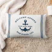 Welcome Aboard Nautica White ランバークッション (ブランケット)