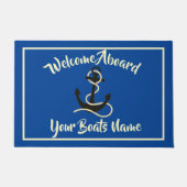 Welcome aboard nautical ships name anchor doormat ドアマット (正面)