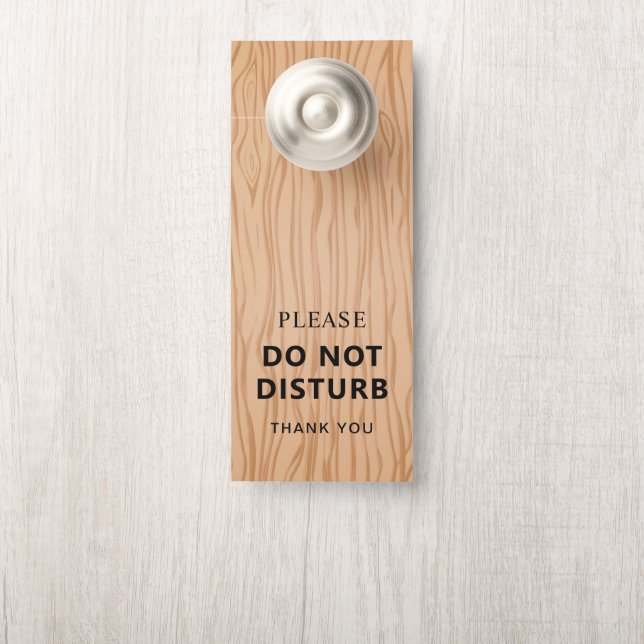Welcome and Do Not Disturb Wood Pattern ドアノブサイン (ノブ)
