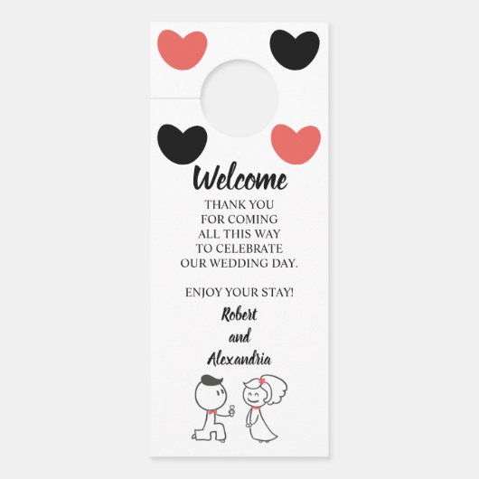 Welcome and Don't 結婚 Interest ドアノブサイン (正面)