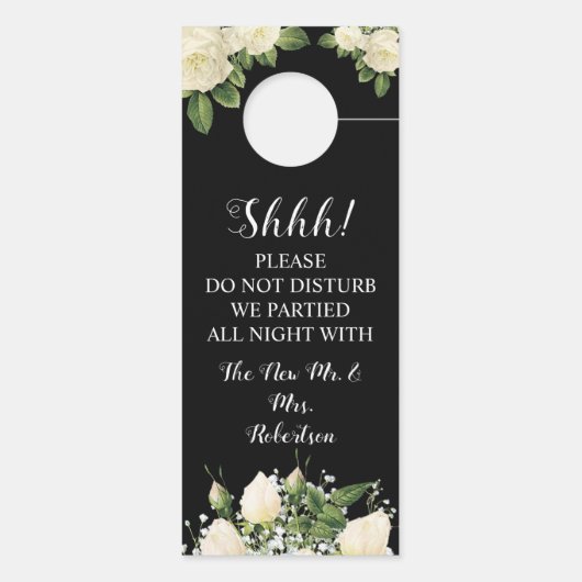 Welcome and Don't Determined 結婚's White Roses ドアノブサイン (裏面)