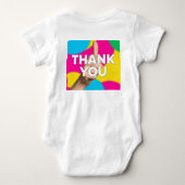Welcome and thank you on ベビーボディスーツ (裏面)