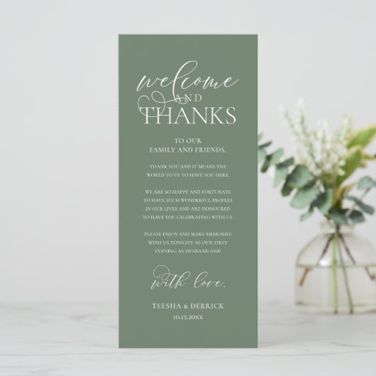"Welcome and Thanks" Classy Reception Guest Card プログラム (スタンド正面)