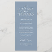 "Welcome and Thanks" Classy Reception Guest Card プログラム (正面)