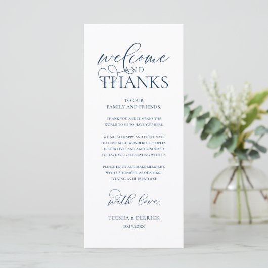 "Welcome and Thanks" Classy Reception Guest Card プログラム (スタンド正面)