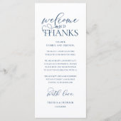 "Welcome and Thanks" Classy Reception Guest Card プログラム (正面)