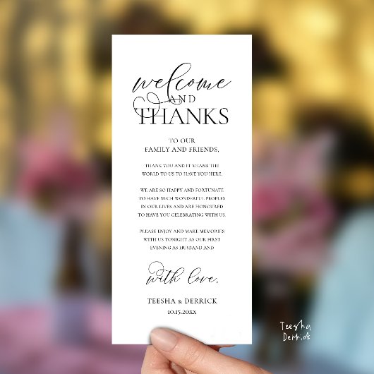 "Welcome and Thanks" Classy Reception Guest Card プログラム