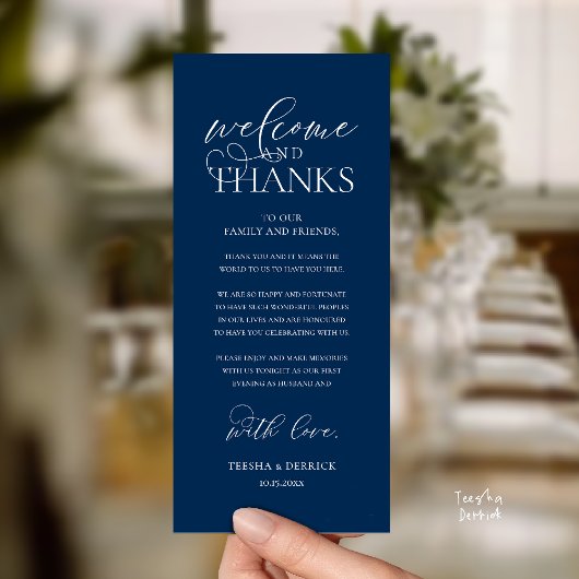 "Welcome and Thanks" Classy Reception Guest Card プログラム