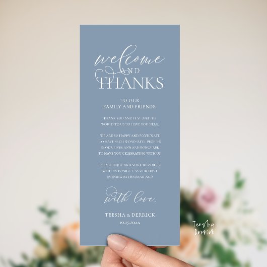"Welcome and Thanks" Classy Reception Guest Card プログラム