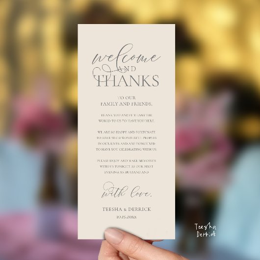 "Welcome and Thanks" Classy Reception Guest Card プログラム