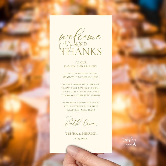 "Welcome and Thanks" Classy Reception Guest Card プログラム