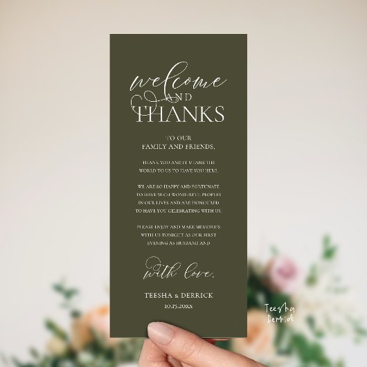 "Welcome and Thanks" Classy Reception Guest Card プログラム
