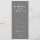 "Welcome and Thanks" Classy Reception Guest Card プログラム (正面)