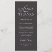 "Welcome and Thanks" Classy Reception Guest Card プログラム (正面)