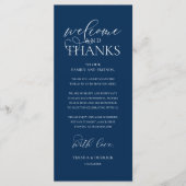 "Welcome and Thanks" Classy Reception Guest Card プログラム (正面)