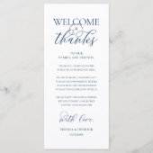 "Welcome and Thanks" Elegant Reception Guest Card プログラム (正面)