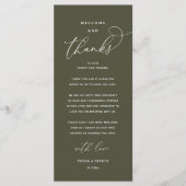 "Welcome and Thanks" Elegant Reception Guest Card プログラム (正面)