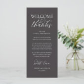 "Welcome and Thanks" Elegant Reception Guest Card プログラム (スタンド正面)