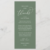 "Welcome and Thanks" Elegant Reception Guest Card プログラム (正面)