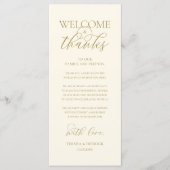 "Welcome and Thanks" Elegant Reception Guest Card プログラム (正面)