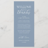 "Welcome and Thanks" Elegant Reception Guest Card プログラム (正面)