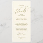 "Welcome and Thanks" Elegant Reception Guest Card プログラム (正面)