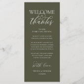 "Welcome and Thanks" Elegant Reception Guest Card プログラム (正面)