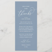 "Welcome and Thanks" Elegant Reception Guest Card プログラム (正面)