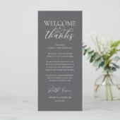 "Welcome and Thanks" Elegant Reception Guest Card プログラム (スタンド正面)