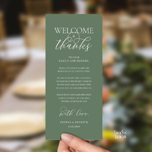"Welcome and Thanks" Elegant Reception Guest Card プログラム