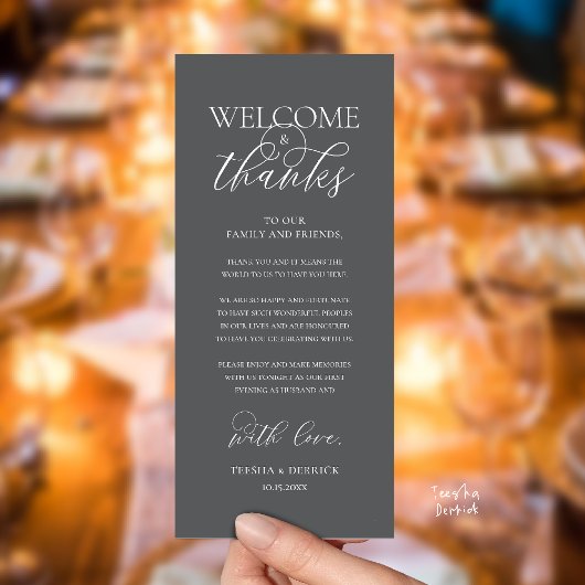 "Welcome and Thanks" Elegant Reception Guest Card プログラム