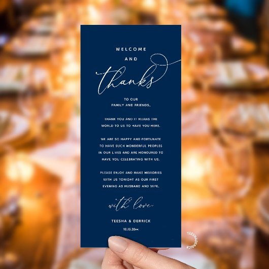 "Welcome and Thanks" Elegant Reception Guest Card プログラム