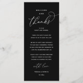 "Welcome and Thanks" Elegant Reception Guest Card プログラム (正面)