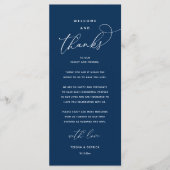 "Welcome and Thanks" Elegant Reception Guest Card プログラム (正面)