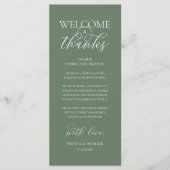 "Welcome and Thanks" Elegant Reception Guest Card プログラム (正面)