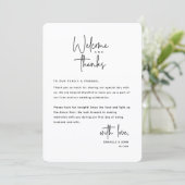Welcome and Thanks, Place Setting Thank You Card プログラム (スタンド正面)