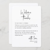 Welcome and Thanks, Place Setting Thank You Card プログラム (正面/裏面)