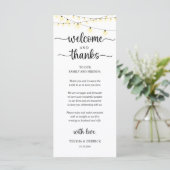 "Welcome and Thanks" Rustic Reception Guest Card プログラム (スタンド正面)