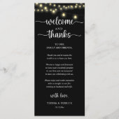 "Welcome and Thanks" Rustic Reception Guest Card プログラム (正面)