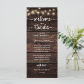 "Welcome and Thanks" Rustic Reception Guest Card プログラム (スタンド正面)
