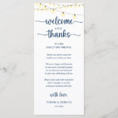 "Welcome and Thanks" Rustic Reception Guest Card プログラム (正面)