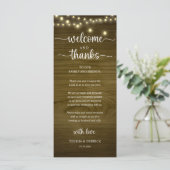 "Welcome and Thanks" Rustic Reception Guest Card プログラム (スタンド正面)