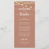 "Welcome and Thanks" Rustic Reception Guest Card プログラム (正面)