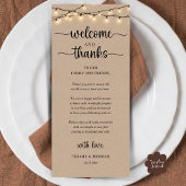 "Welcome and Thanks" Rustic Reception Guest Card プログラム