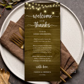 "Welcome and Thanks" Rustic Reception Guest Card プログラム