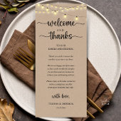 "Welcome and Thanks" Rustic Reception Guest Card プログラム