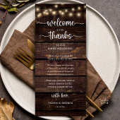 "Welcome and Thanks" Rustic Reception Guest Card プログラム