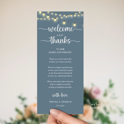 "Welcome and Thanks" Rustic Reception Guest Card プログラム