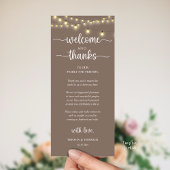 "Welcome and Thanks" Rustic Reception Guest Card プログラム