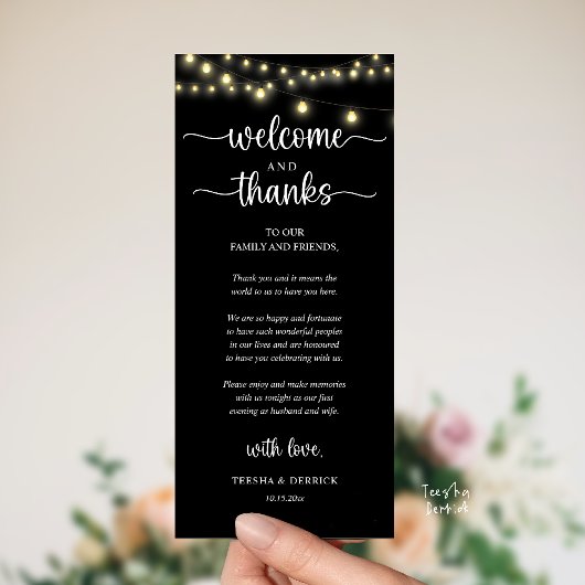 "Welcome and Thanks" Rustic Reception Guest Card プログラム